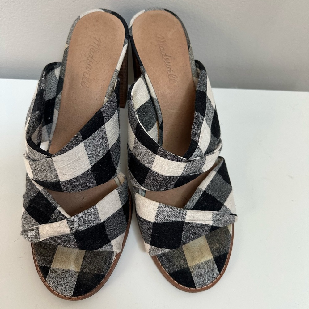 Madewell Black and White Checkered Sandals